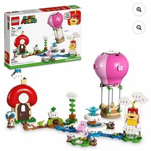 LEGO Super Mario Peach's Garden Balloon Ride Expansion Set 71419 with Pom Pom,